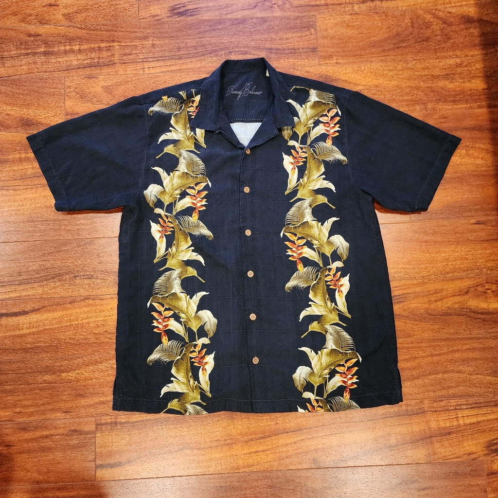 Tommy Bahama Men's Hawaii Shirt Size L Floral %100 Silk